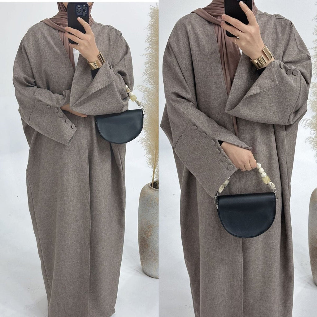 Linen Cardigan Open Abaya (MOA042)