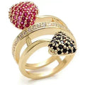 Imitation Gold Brass Ring – Ruby Synthetic Garnet Statement Piece