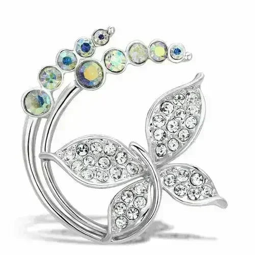 LO2861 - Flash Gold White Metal Brooches with Top Grade Crystal  in