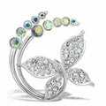 LO2861 - Flash Gold White Metal Brooches with Top Grade Crystal  in