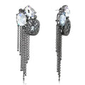 Cobalt Black Brass Earrings with AAA CZ LO4191 - Femstylo