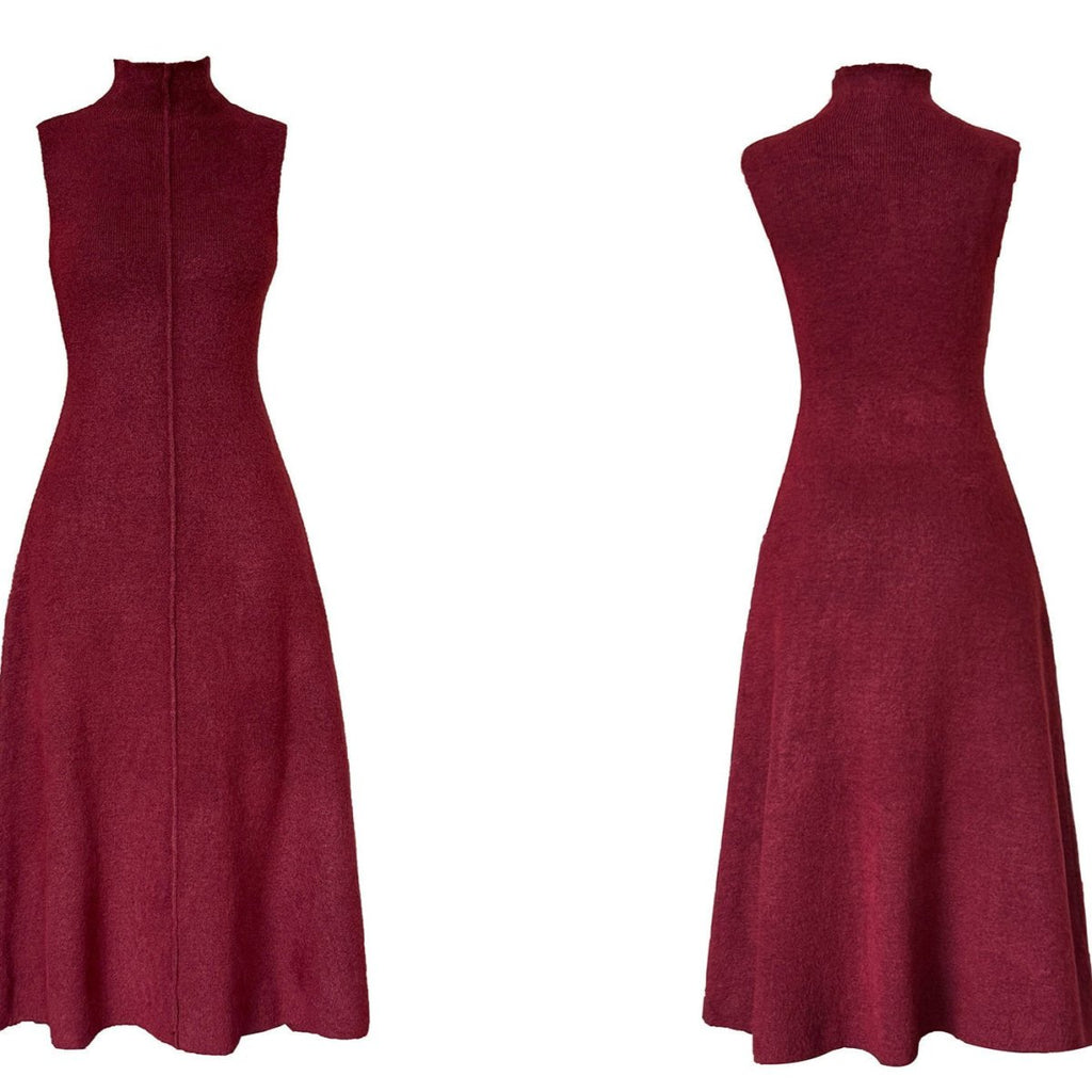 Long Knit Cardigan With Turtleneck Inner Dress For Autumn & Winter (MS177)