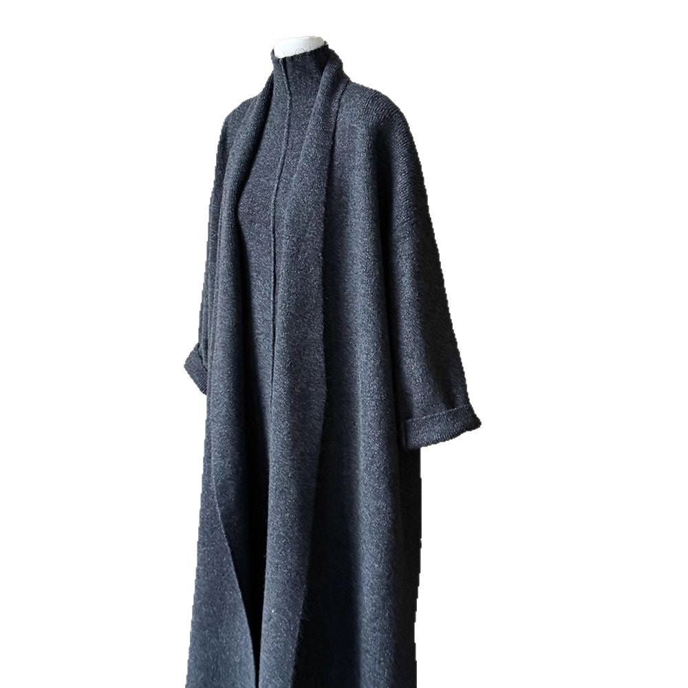 Long Knit Cardigan With Turtleneck Inner Dress For Autumn & Winter (MS177)