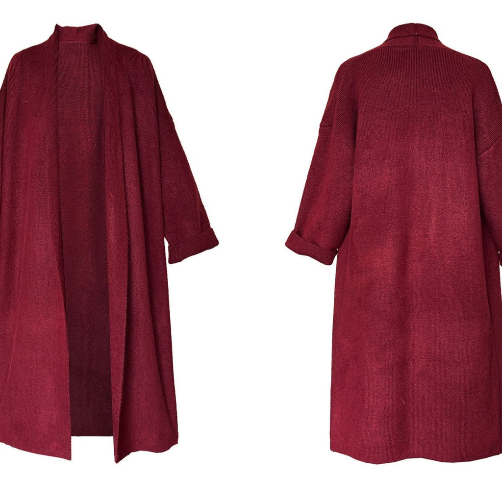 Long Knit Cardigan With Turtleneck Inner Dress For Autumn & Winter (MS177)