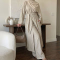 Long-Line Top, Wide-Leg Trousers & Triangle Scarf Three-Piece Co-ord Set(MS484)
