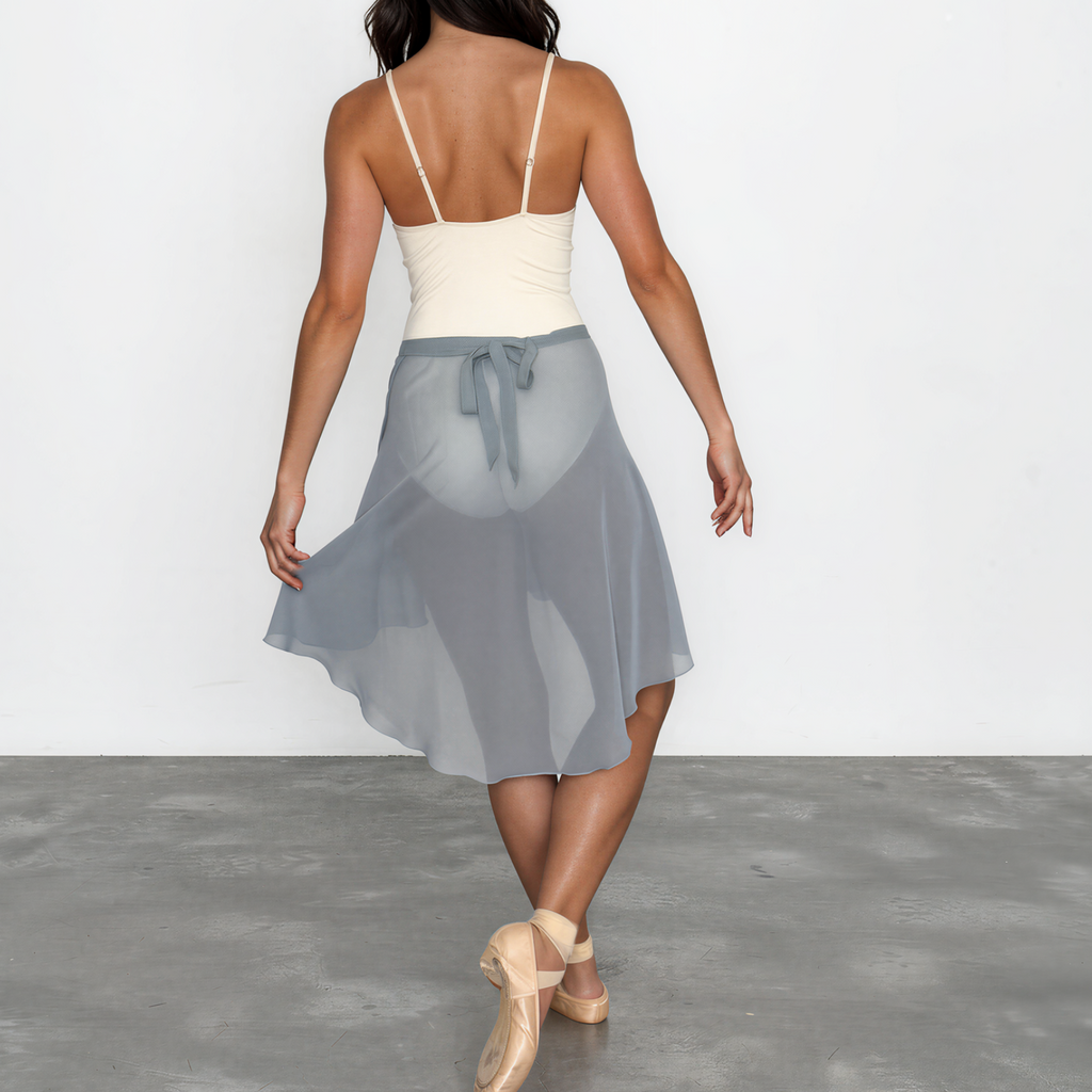 Chiffon Ballet Wrap Skirt - Womens Contemporary Glacier Blue Skirt