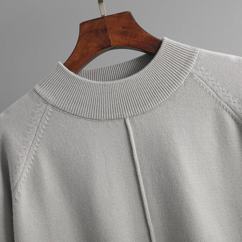 Loose Fit Solid Color Knit Two-Piece Set | Pullover Sweater & Wide Leg Pants with Side Slits(MS143)