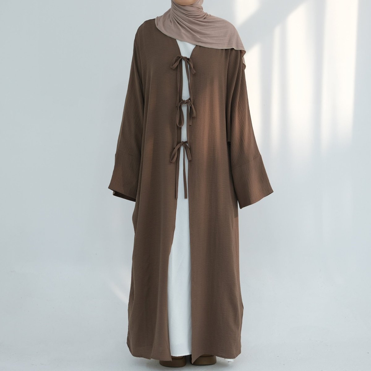 Loose Lace-Up Kimono Open Abaya (MOA107)
