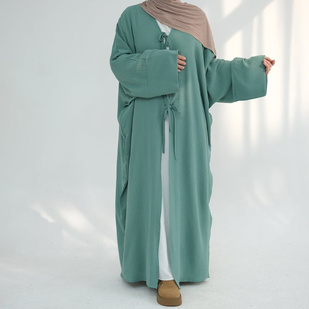 Loose Lace-Up Kimono Open Abaya (MOA107)