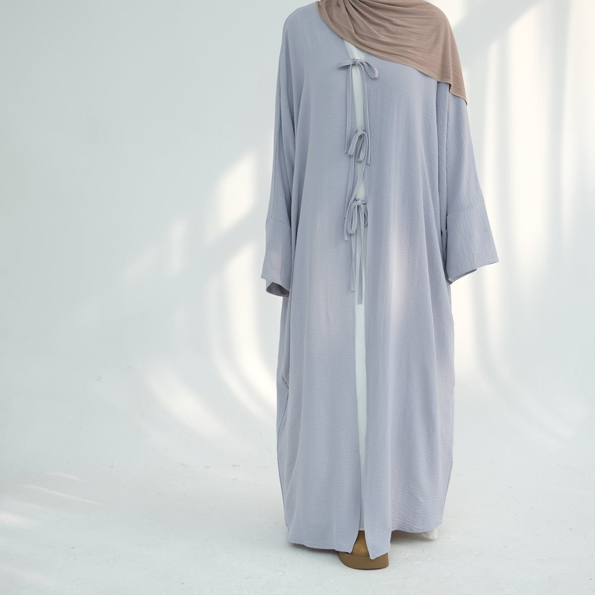 Loose Lace-Up Kimono Open Abaya (MOA107)