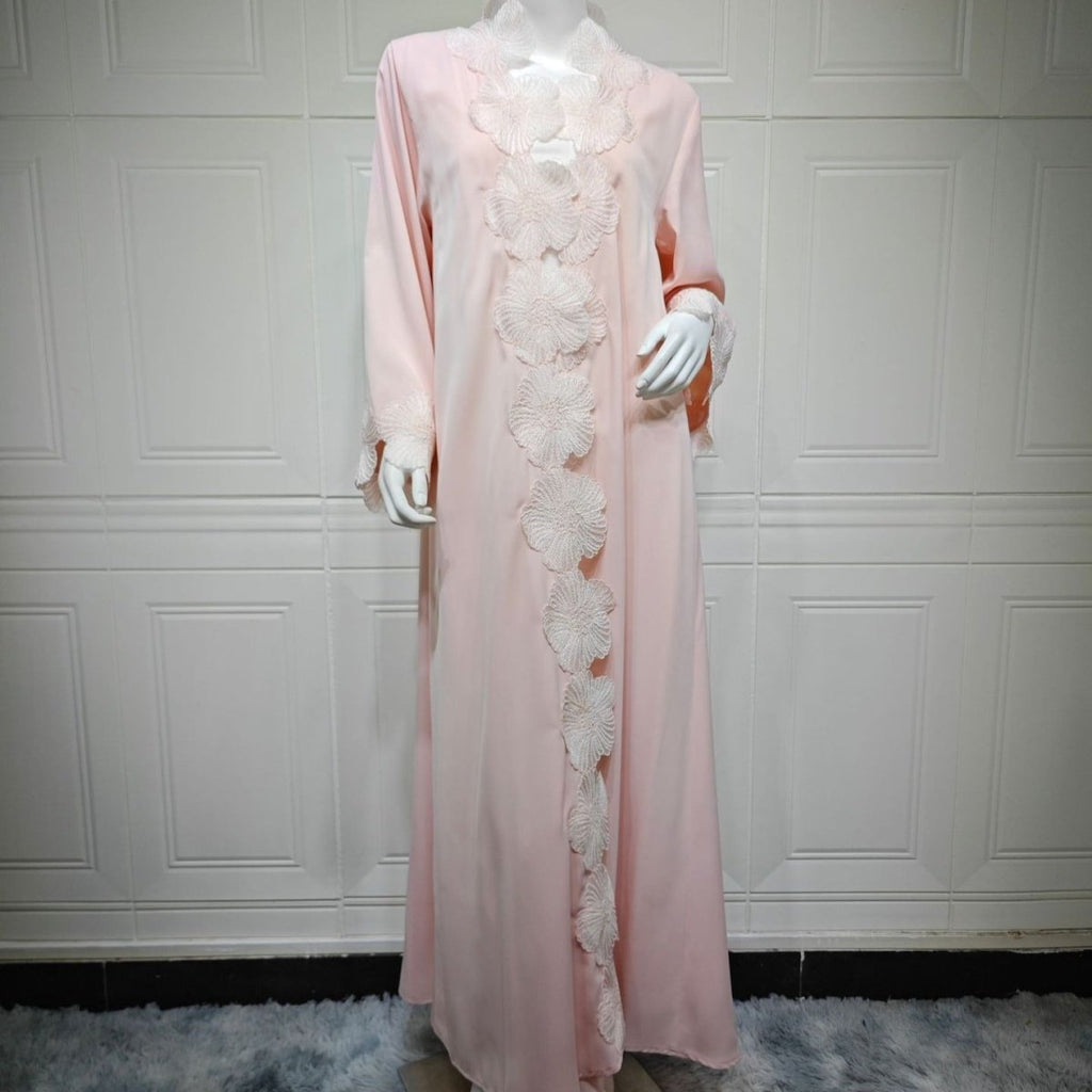 loral Appliqué Open Abaya (MOA286)