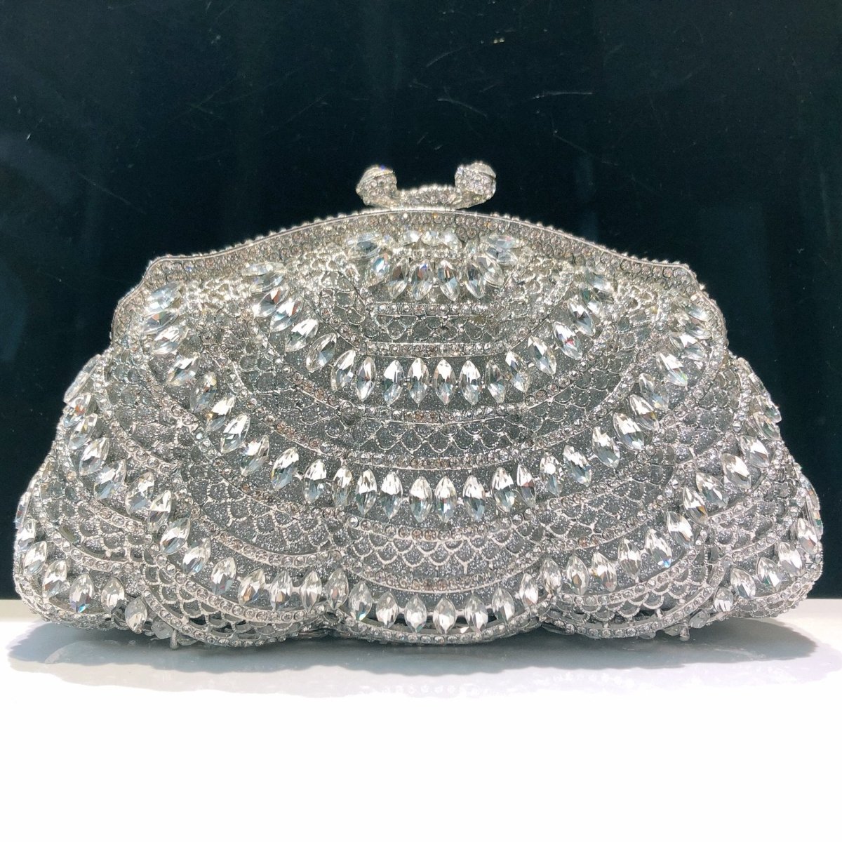 Luminous Artistry Clutch Hand-Set Crystal Embellished Metal Frame Evening Bag (MAC273)