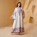 Luxe Embroidered Evening Abaya | Bell Sleeve Maxi Dress with Fringe Detail(MA338)
