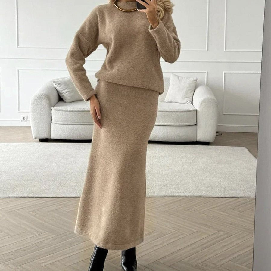 Luxe Fuzzy Sweater & Mermaid Skirt Set(MS192)