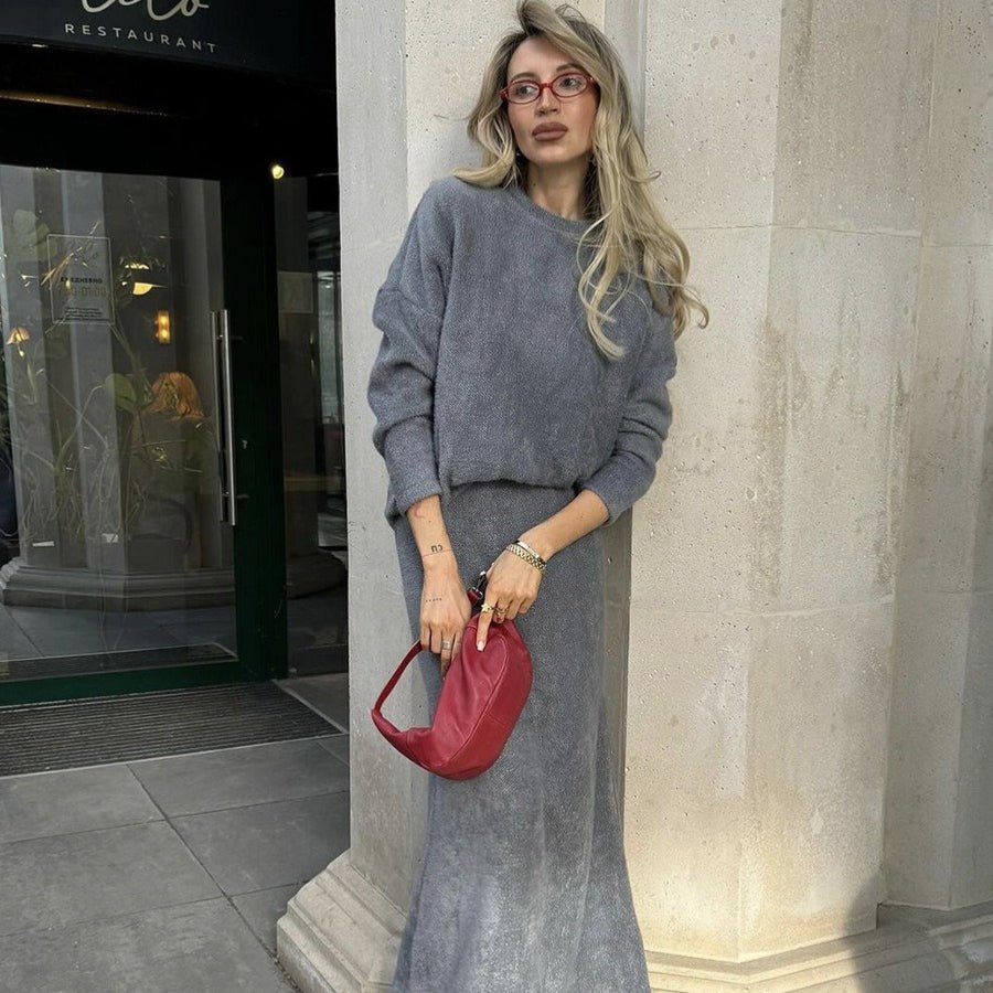 Luxe Fuzzy Sweater & Mermaid Skirt Set(MS192)