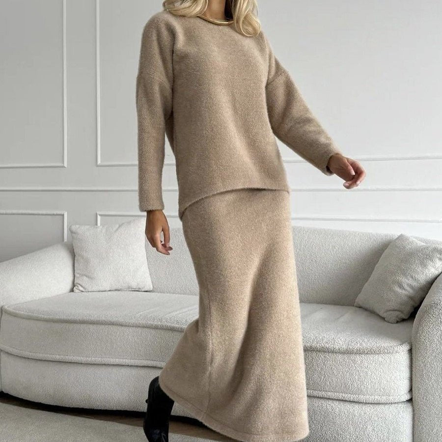 Luxe Fuzzy Sweater & Mermaid Skirt Set(MS192)