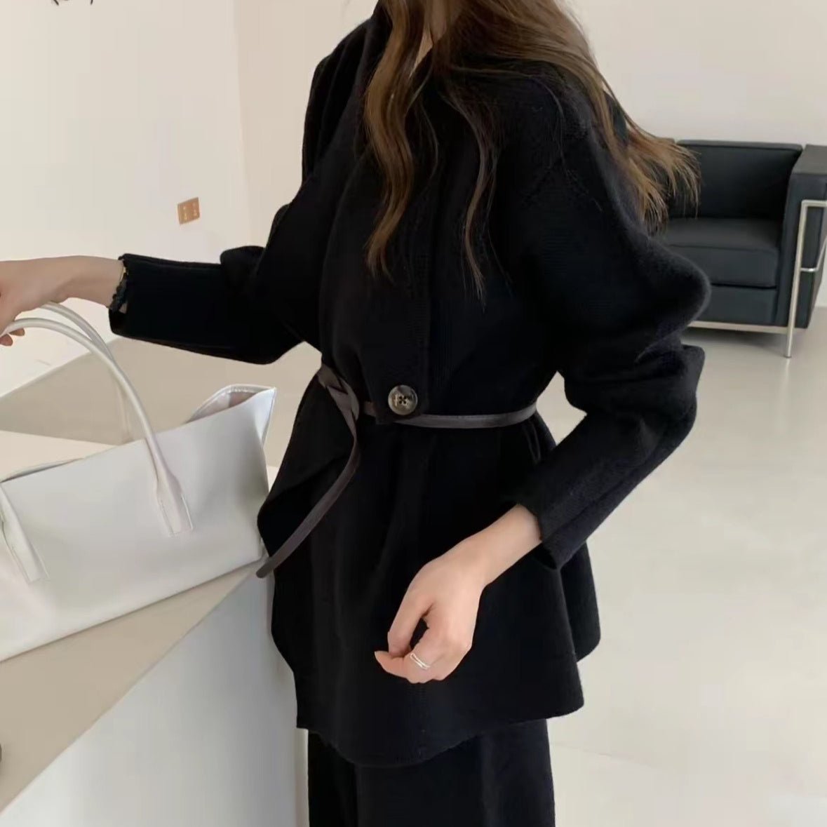 Luxe Knit Blazer & Wide-Leg Pants Set(MS197)