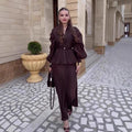 Luxe Satin Wrap Top & Maxi Skirt Set(MS186)