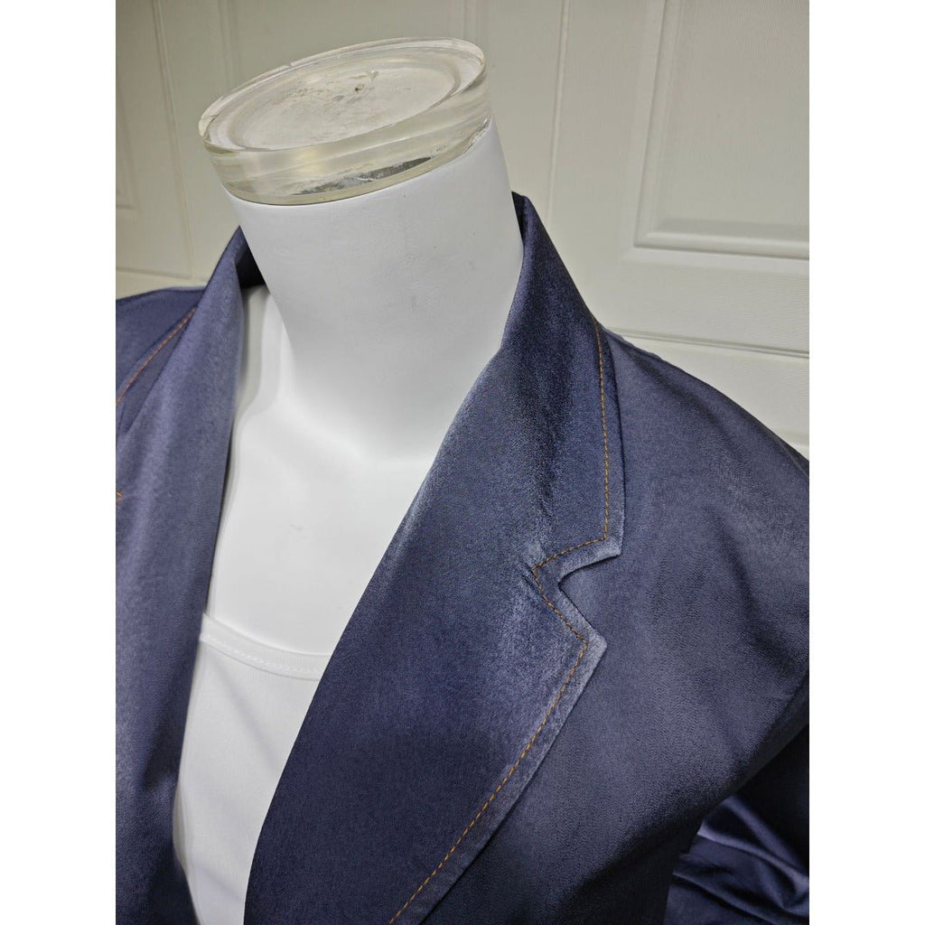 Luxe Suede Robe Dress | Navy Blue  Maxi with Gold Accents & Bell Sleeves (MOA200)