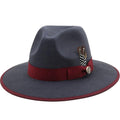 Luxurious Unique Couple Hats Wide Brim Fedora Hat Winter Autumn Trendy Fedora Hat  Women Black Red Wedding Hat With Feather Belts For Hats Men Beautiful Gentleman Elegant Classical Hat