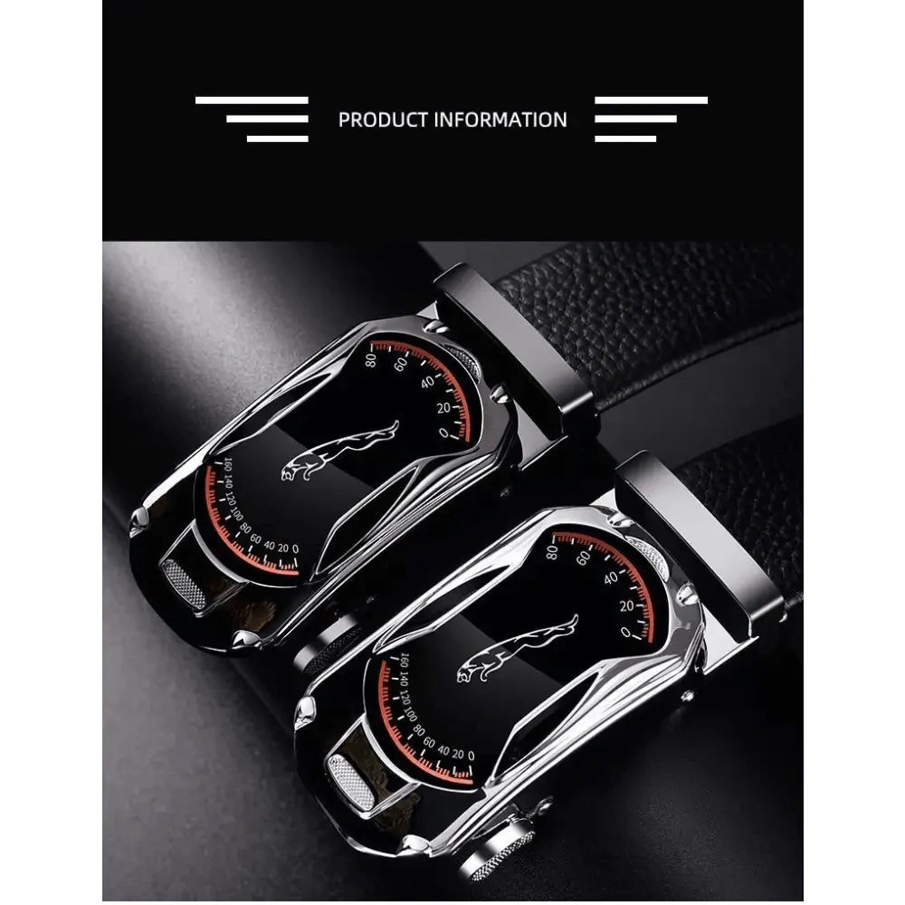 Luxury Automatic Black Genuine Leather Business Belt For Men New Fashion High Quality Black Belts