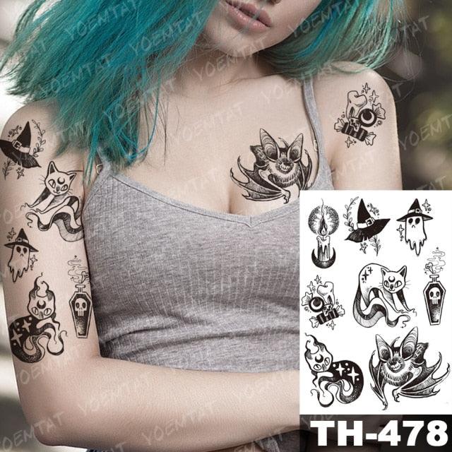 Luxury Big Waterproof Temporary Sticker Tattoo Large Flowers And Animals Body Tattos For Womens