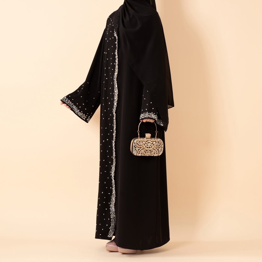 Luxury Black Starry Diamond Abaya  (MOA240)