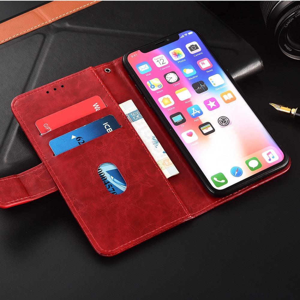 Luxury Flip wallet Leather Case For iphone 11 13 12 Pro 12Mini Card Holder Phone Cover Premium Leather iPhone 11 Pro Case Kickstand Card Holder Flip Leather Wallet Phone Case