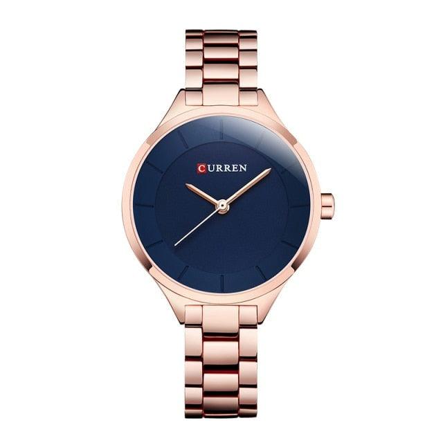 Luxury Gold Womens Watch Stainless Steel Ladies Wrist Watches Analog Quartz Watch Steel Quartz Ladies Watch Waterproof Stainless Steel Wrist Watch For Women
