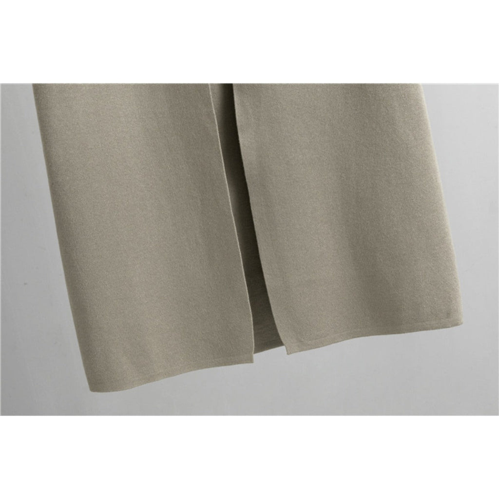 Luxury Knit Oversized Shawl Cardigan Three-Piece Set (MS090)