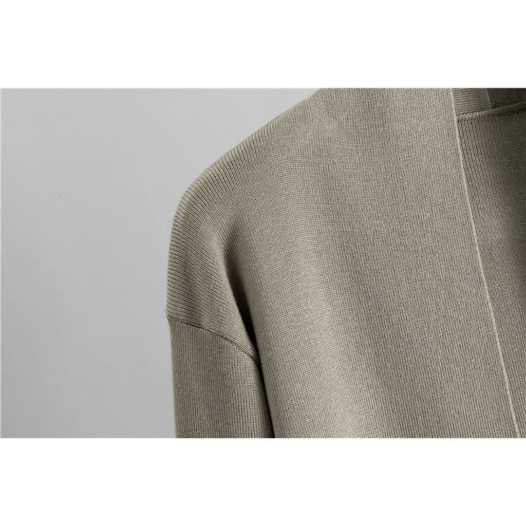 Luxury Knit Oversized Shawl Cardigan Three-Piece Set (MS090)