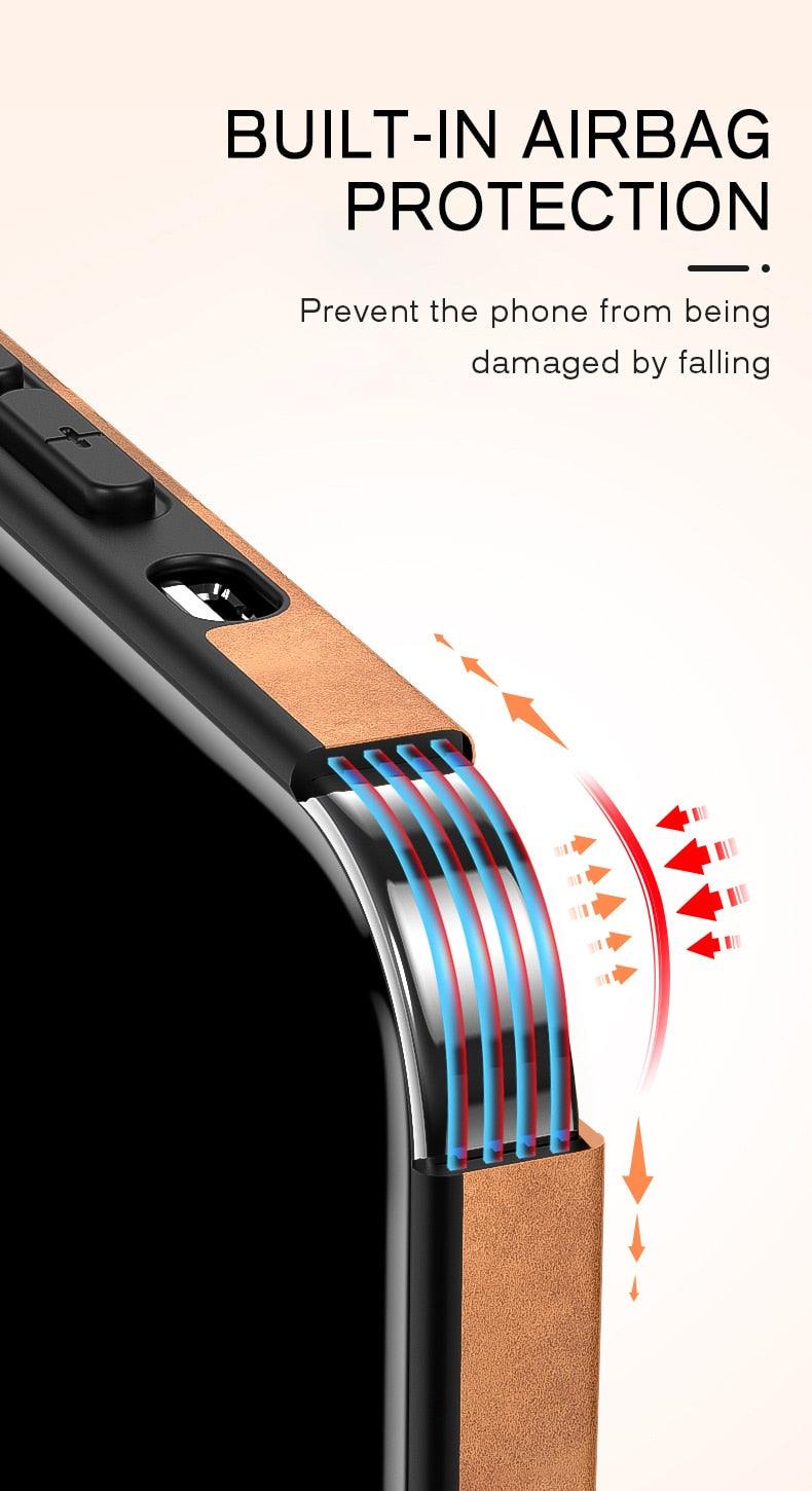 Luxury Leather Phone Case For iPhone 14 13 12 11 Pro Max Mini X XS XR 7 8 Plus SE Retro Solid Color Soft Silicone Cover PU Leather Classic Luxury Business Slim Cover Non-Slip Anti Scratch Full Protective Phone Cases