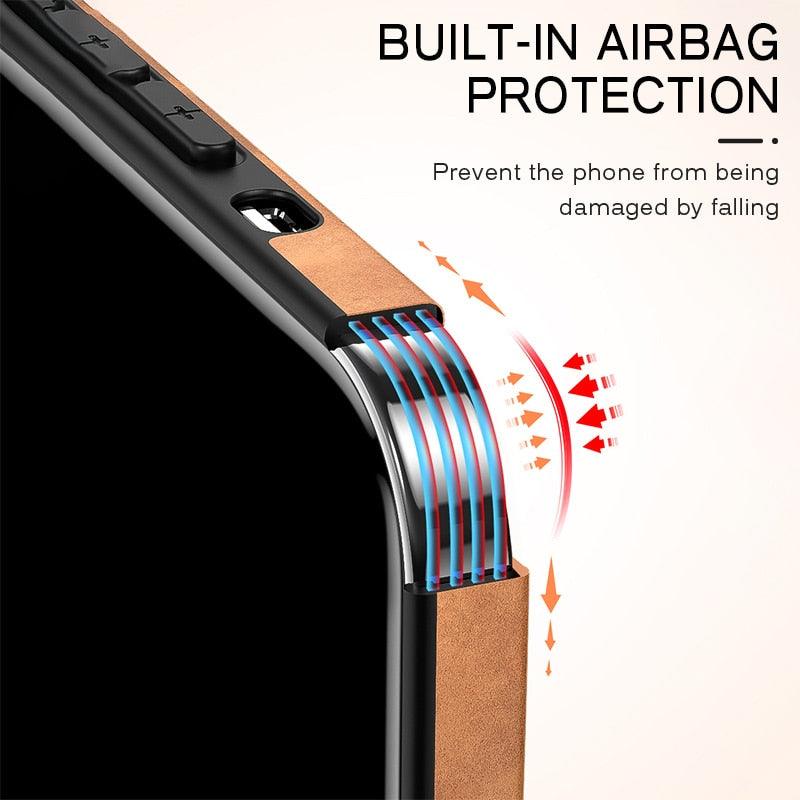 Luxury Leather Phone Case For iPhone 14 13 12 11 Pro Max Mini X XS XR 7 8 Plus SE Retro Solid Color Soft Silicone Cover PU Leather Classic Luxury Business Slim Cover Non-Slip Anti Scratch Full Protective Phone Cases