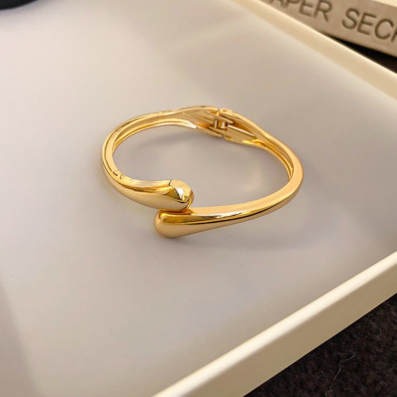Luxury Minimalist Glossy High-grade Shiny Bracelets -   Simple Temperament Cold-Tone Bangles (MAC242)