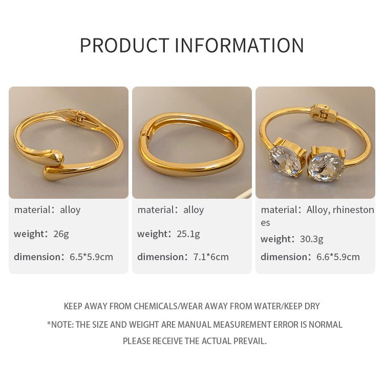 Luxury Minimalist Glossy High-grade Shiny Bracelets -   Simple Temperament Cold-Tone Bangles (MAC242)