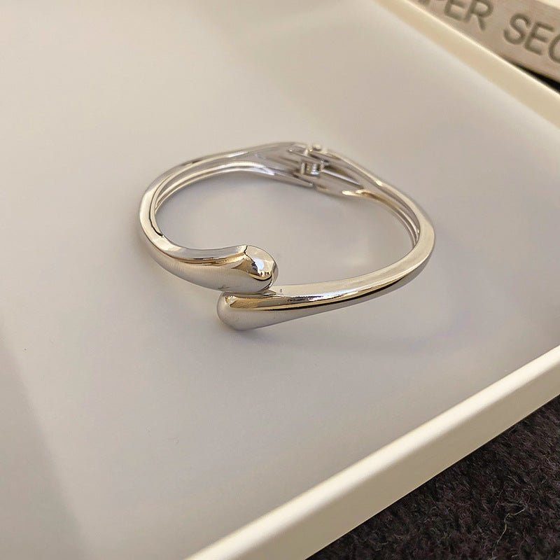 Luxury Minimalist Glossy High-grade Shiny Bracelets -   Simple Temperament Cold-Tone Bangles (MAC242)