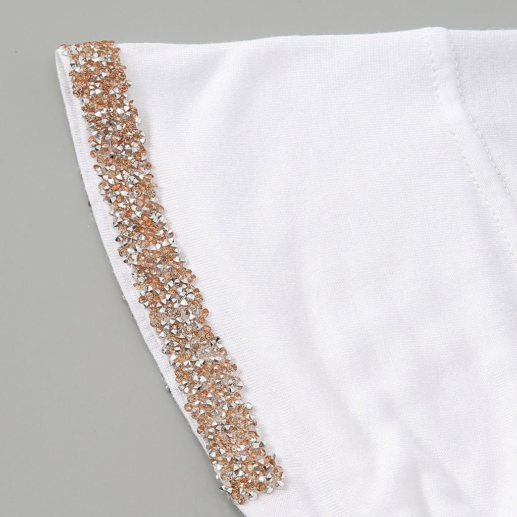 Luxury Mercerized Cotton Hijab Cap Crystal-Embellished Elastic Lace-Up Undercap with Breathable Design (MH115)