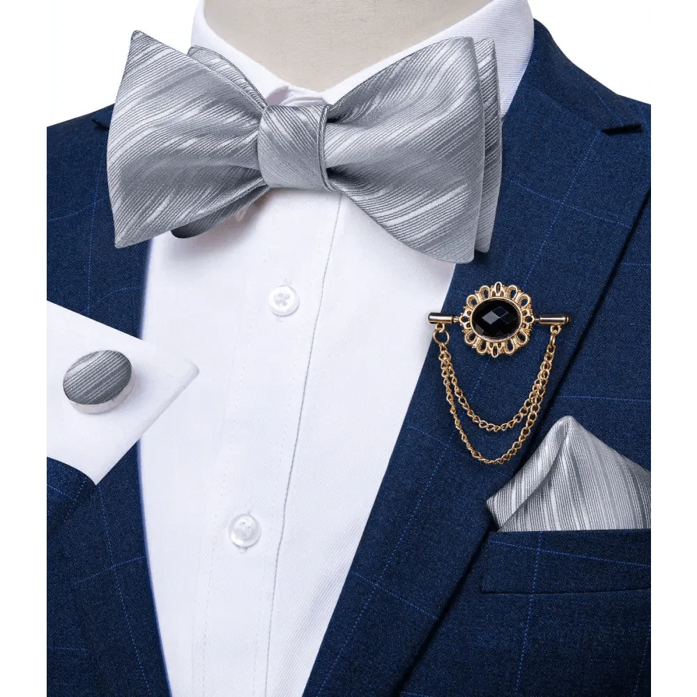 Luxury Pink Solid Men Bow Tie Silk Business Wedding Elegant Bowtie For Men Unique Desing For Every Occasion