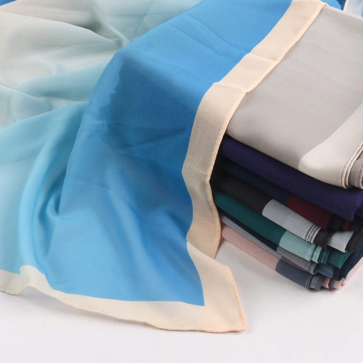 Luxury Premium Pearl Chiffon Gradient Hijab(MH148)