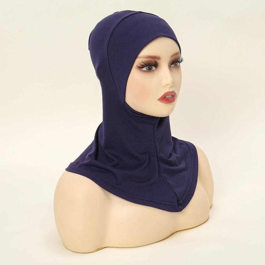 Luxury Single Layer Premium Mercerized Cotton Undercap  Hijab Cap with Chin Coverage (MH117)