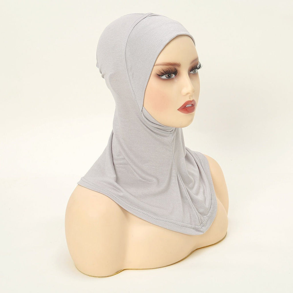 Luxury Single Layer Premium Mercerized Cotton Undercap  Hijab Cap with Chin Coverage (MH117)
