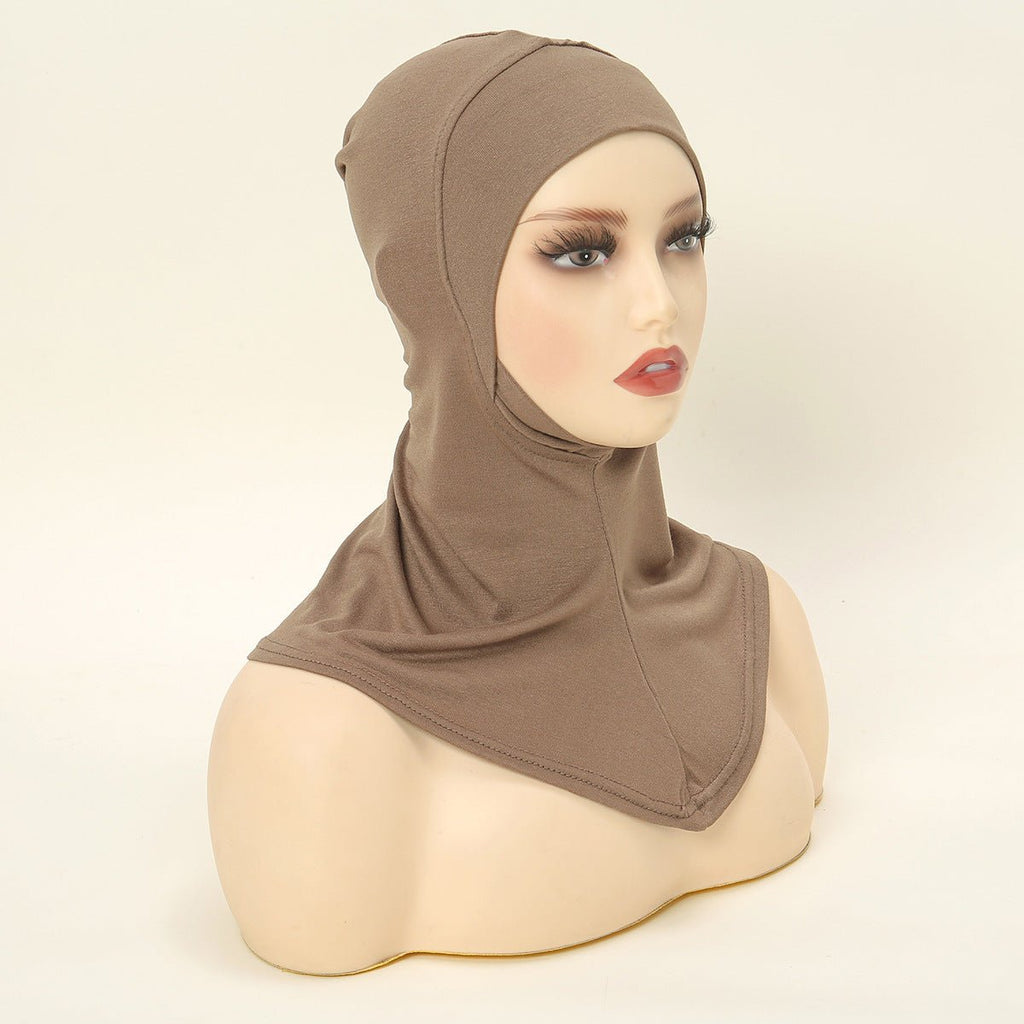 Luxury Single Layer Premium Mercerized Cotton Undercap  Hijab Cap with Chin Coverage (MH117)