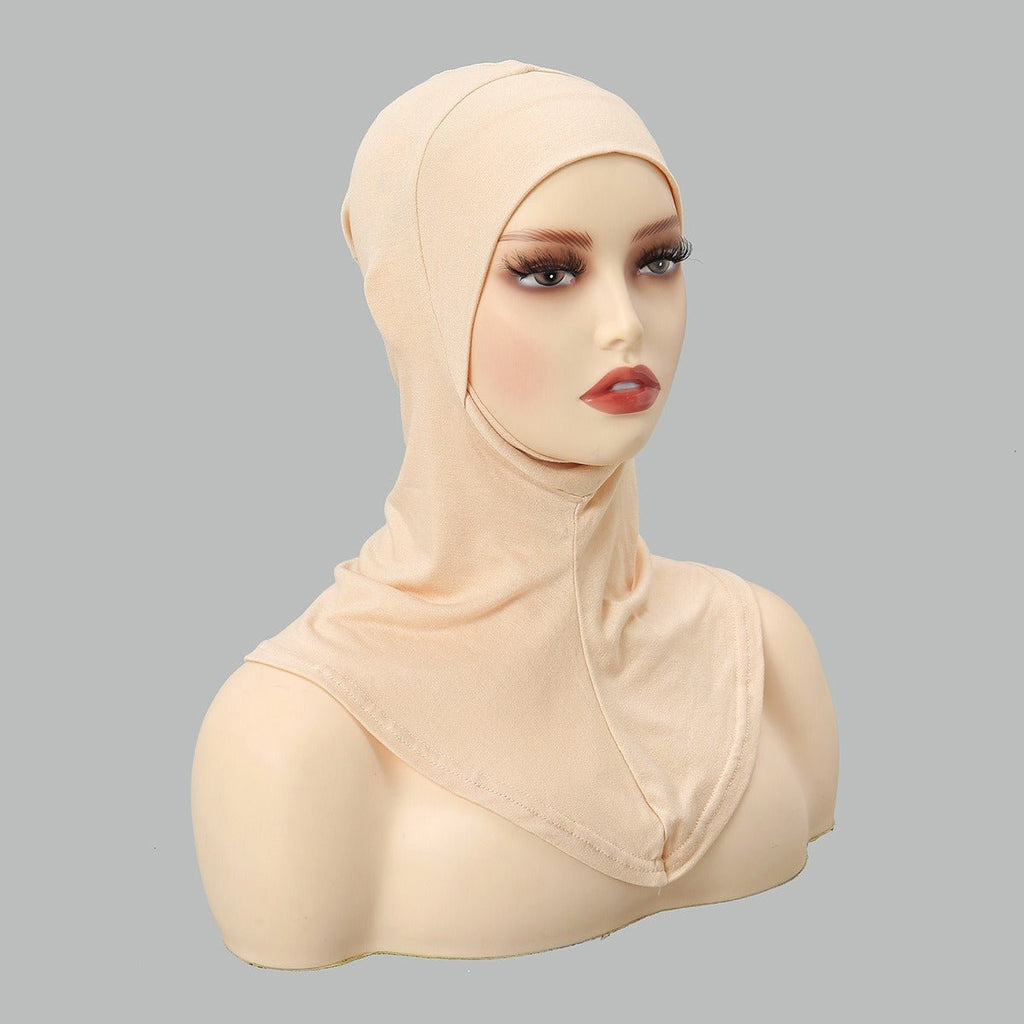 Luxury Single Layer Premium Mercerized Cotton Undercap  Hijab Cap with Chin Coverage (MH117)