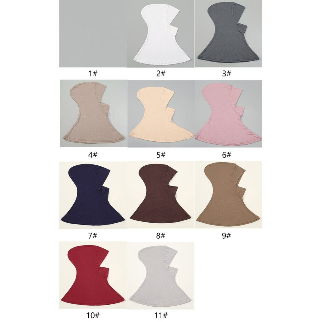 Luxury Single Layer Premium Mercerized Cotton Undercap  Hijab Cap with Chin Coverage (MH117)