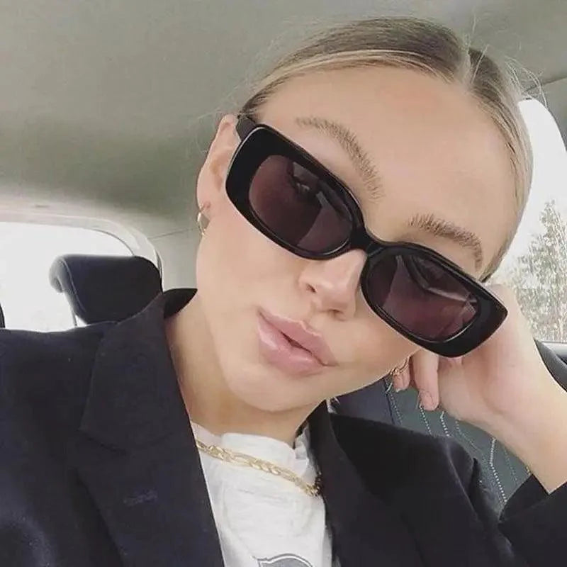 Luxury Square Black Women Retro Vintage Sunglasses Small Rectangle Female Sun Glasses Vintage Design Eyewear