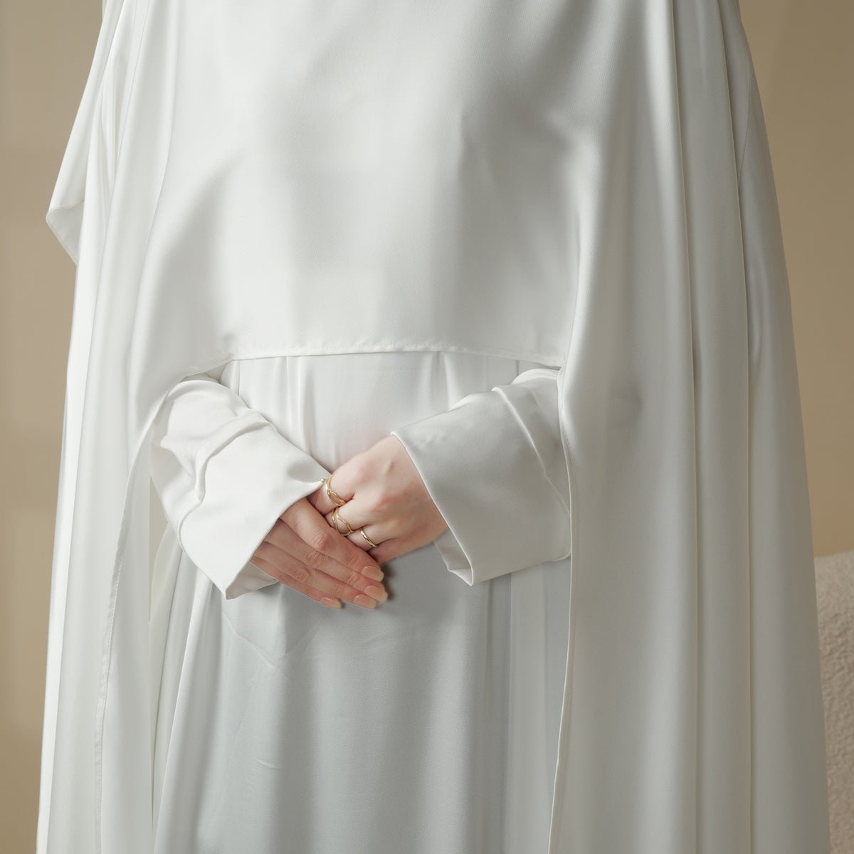 Luxury Wedding Abaya 3-Piece Bridal Abaya Set (MOA044)