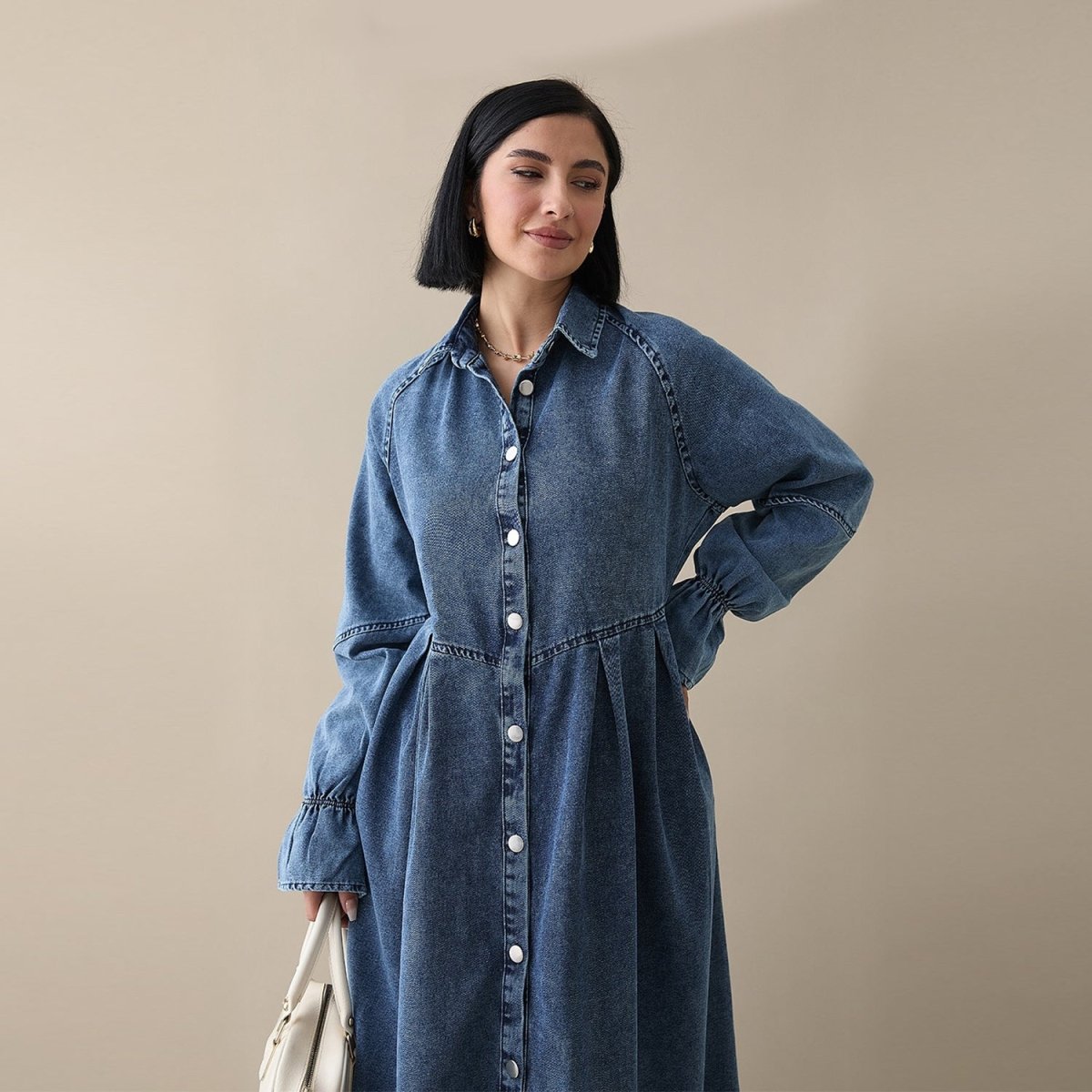 Lyocell Denim Maxi Dress(MS442)