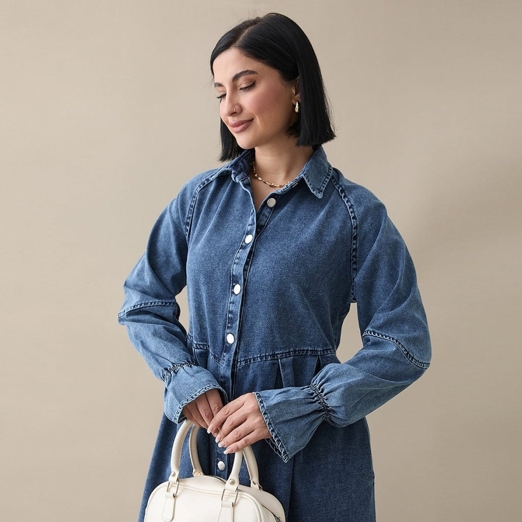 Lyocell Denim Maxi Dress(MS442)