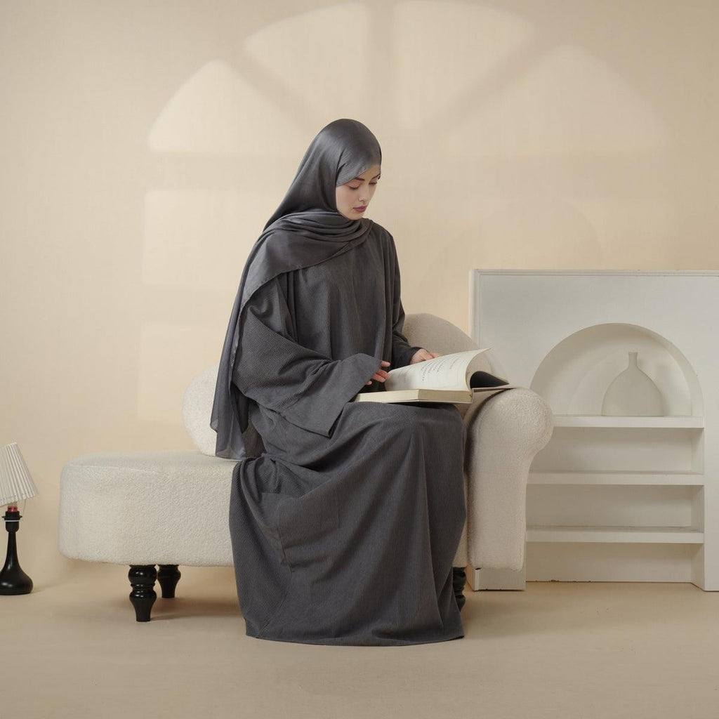 Wide Sleeve Corduroy Abaya (MA045)