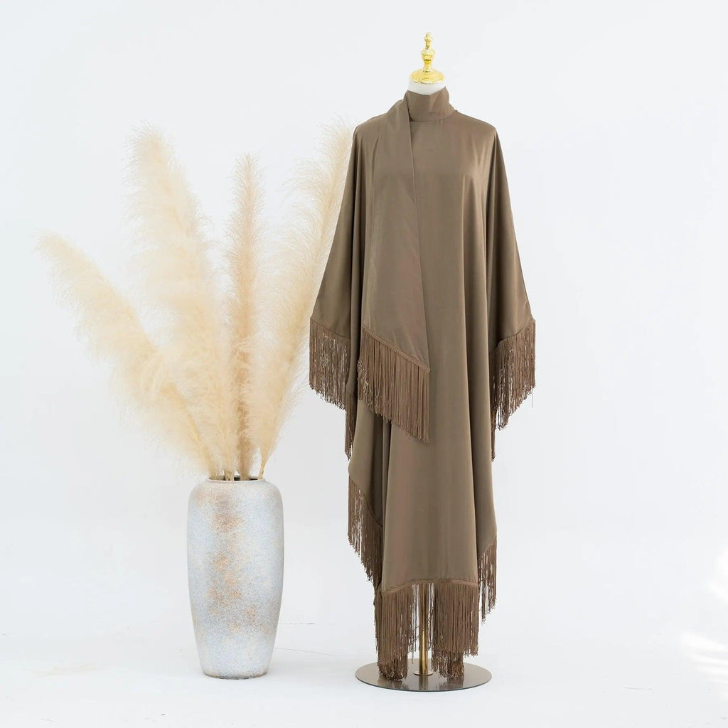 Batwing Sleeve Fringe Party Abaya (MA047)